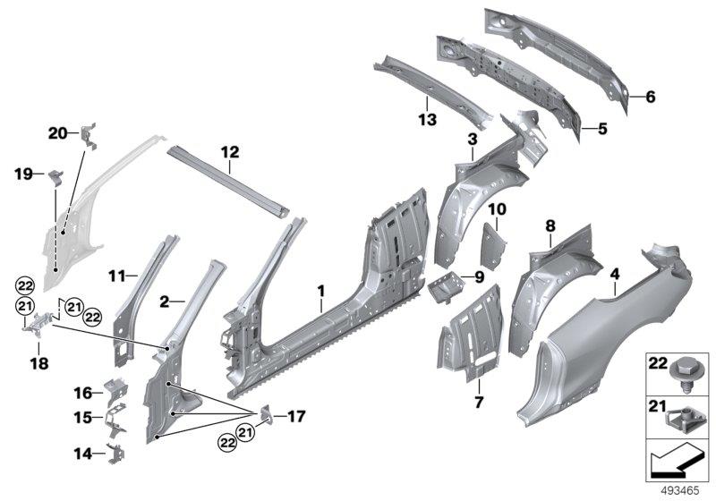 Diagram Side panel/tail trim for your BMW