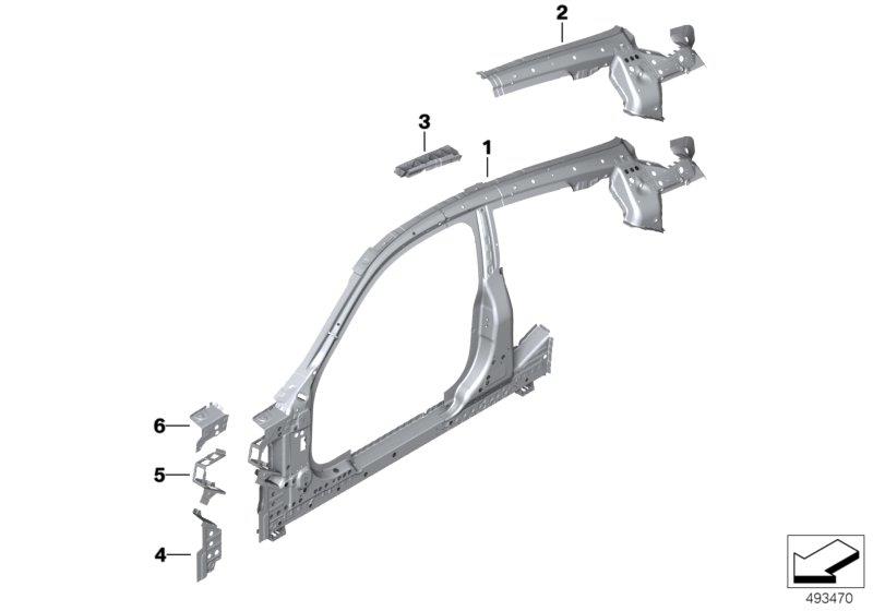 Diagram Side frame section, center for your 2009 BMW M6   