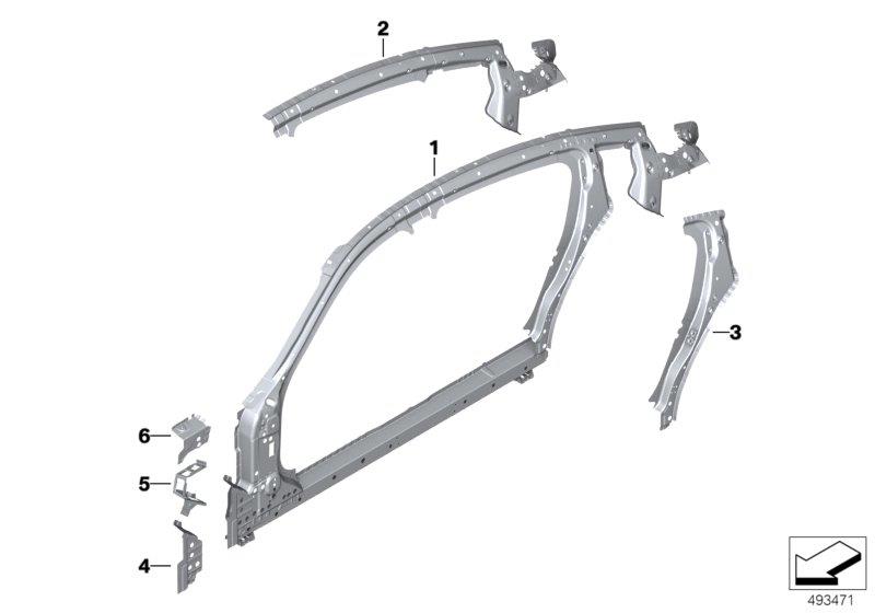 Diagram Side frame section, center for your 2009 BMW M6   