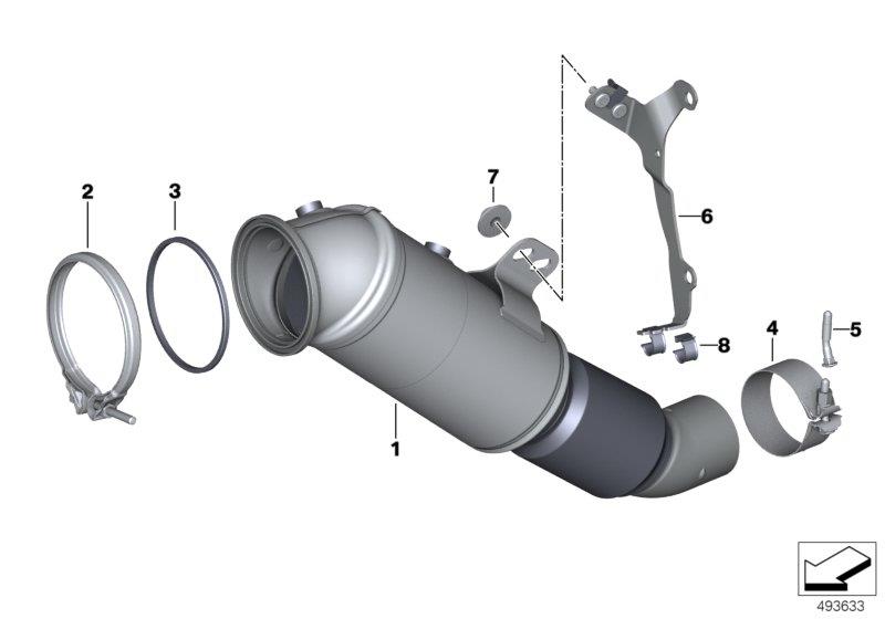 Diagram Engine-side catalytic converter for your BMW 540i  