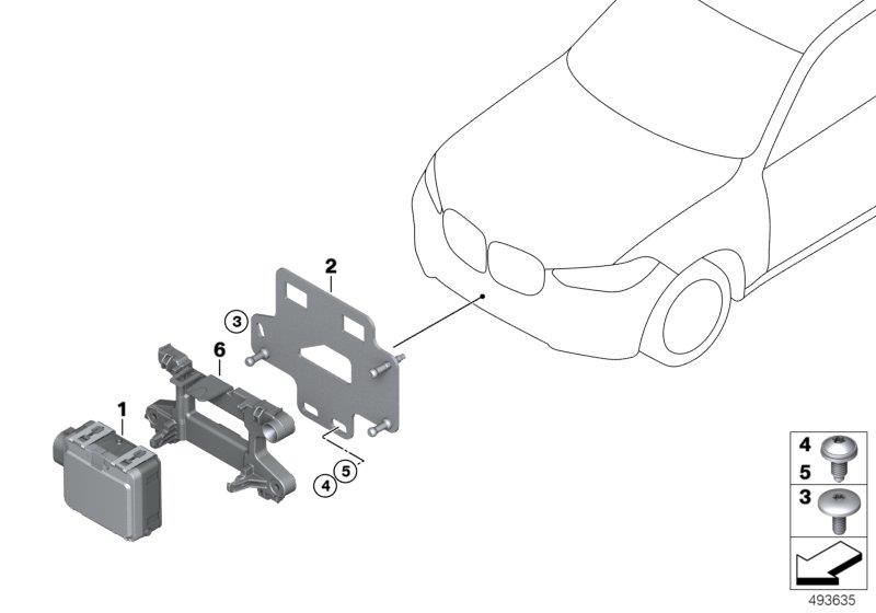 Diagram Front radar sensor for your BMW