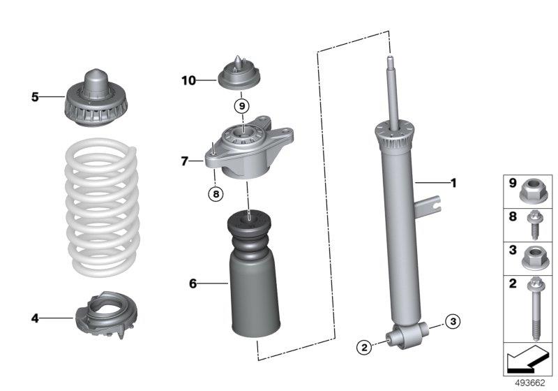 Diagram Rear spring strut mounting parts for your 1995 BMW