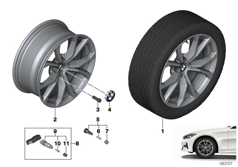 Diagram BMW LA wheel V-spoke 776 - 17" for your BMW 330e  