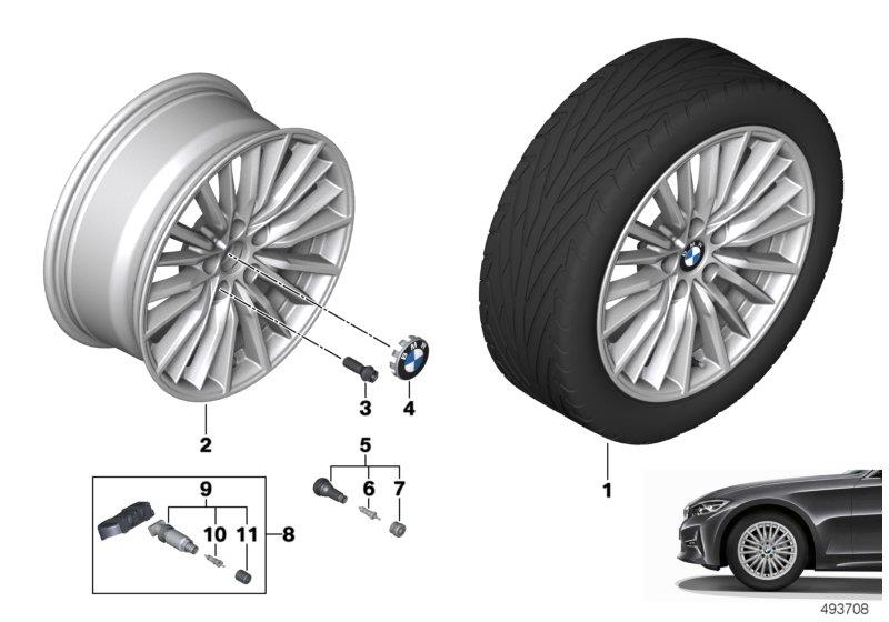 Diagram BMW LA wheel double spoke 771 - 17" for your 2021 BMW 330e Sedan  