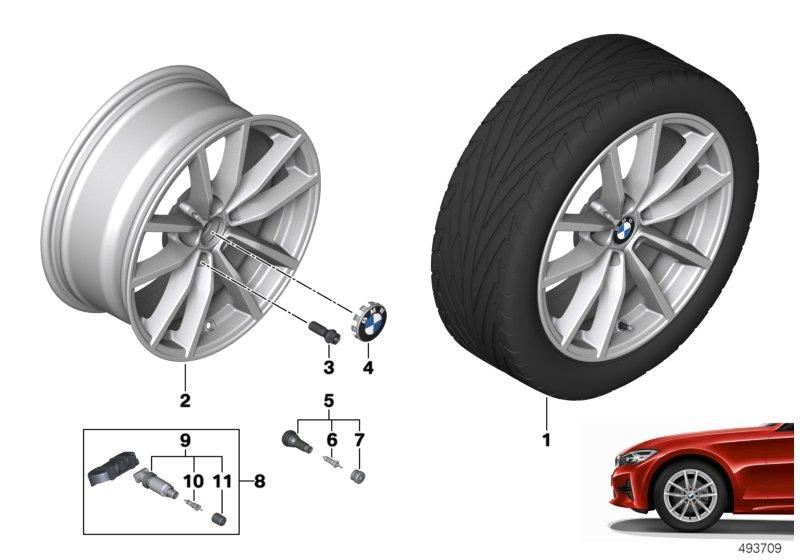 Diagram BMW LA wheel V-spoke 778 - 17" for your 2020 BMW 330e   