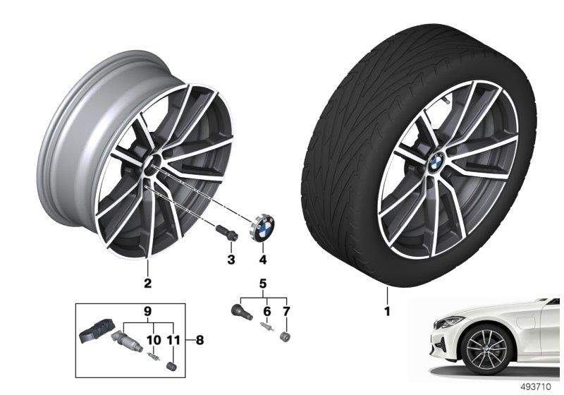 Diagram BMW LA wheel V-spoke 780 - 18" for your BMW 330iX  