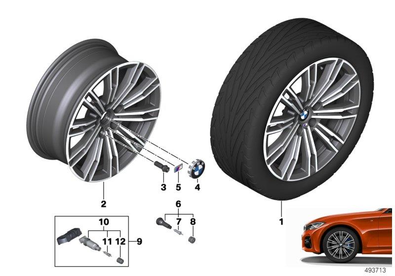Diagram BMW LA wheel double spoke 790M - 18" for your BMW 330e  