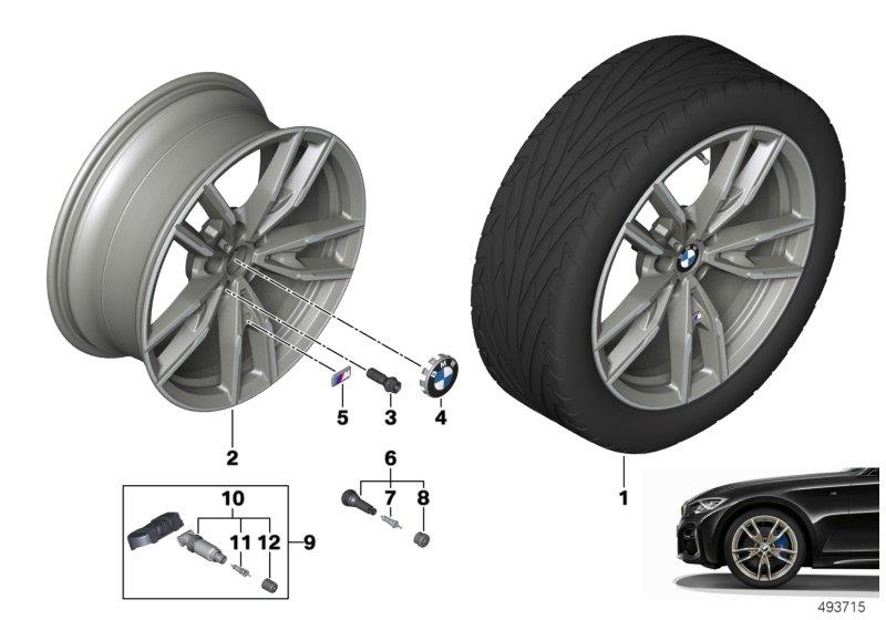 Le diagramme BMW jante AL rayons doubles 792M - 19" pour votre BMW 330e  