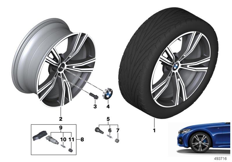 Diagram BMW LA wheel double spoke 793i - 19" for your BMW 330iX  