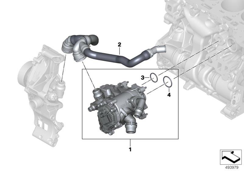 Diagram Cooling system-thermostat housing for your 2021 BMW M235iX   