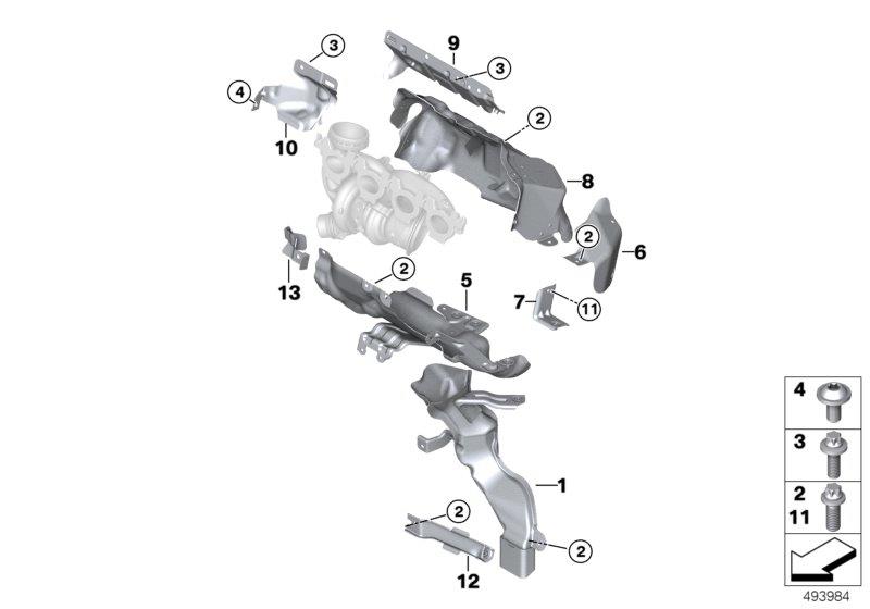 Diagram Exhaust turbocharger heat shield for your 2008 BMW M6   