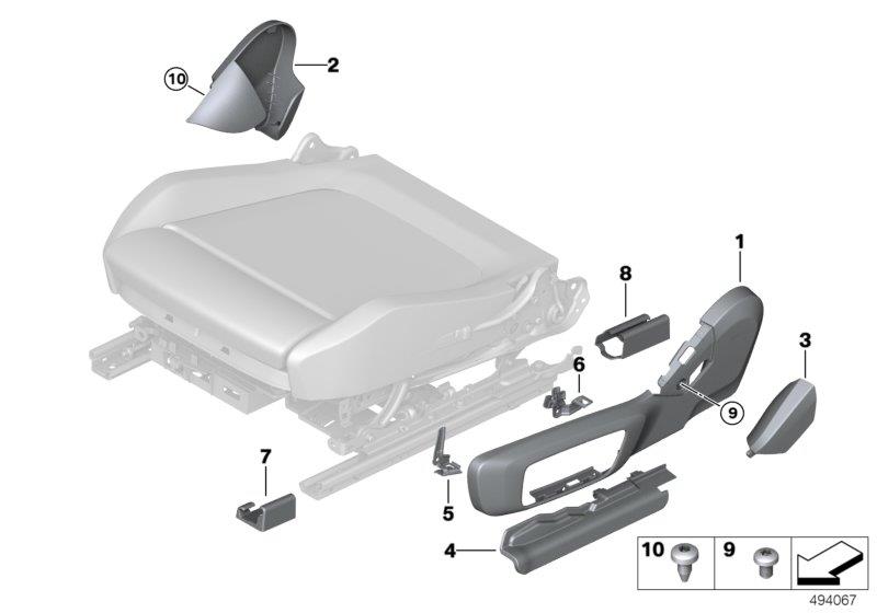 Diagram Seat, front, seat trim covers, electric for your 2007 BMW M6   