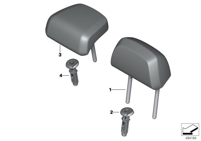 Diagram Seat, rear, head restraint, base seat for your 2012 BMW M6   