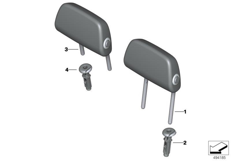 Diagram Rear seat head restraint for your BMW