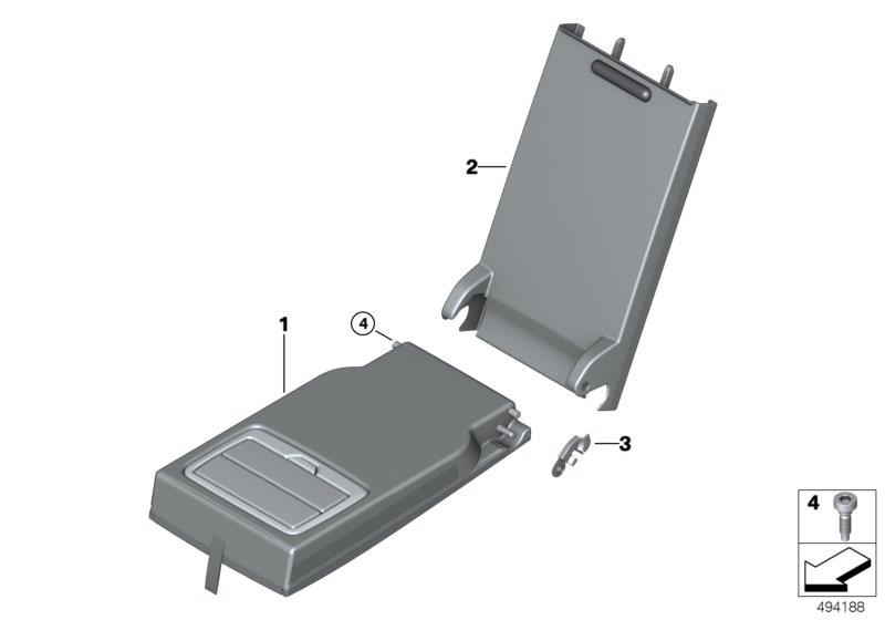 Diagram Rear seat center armrest for your 2007 BMW M6   