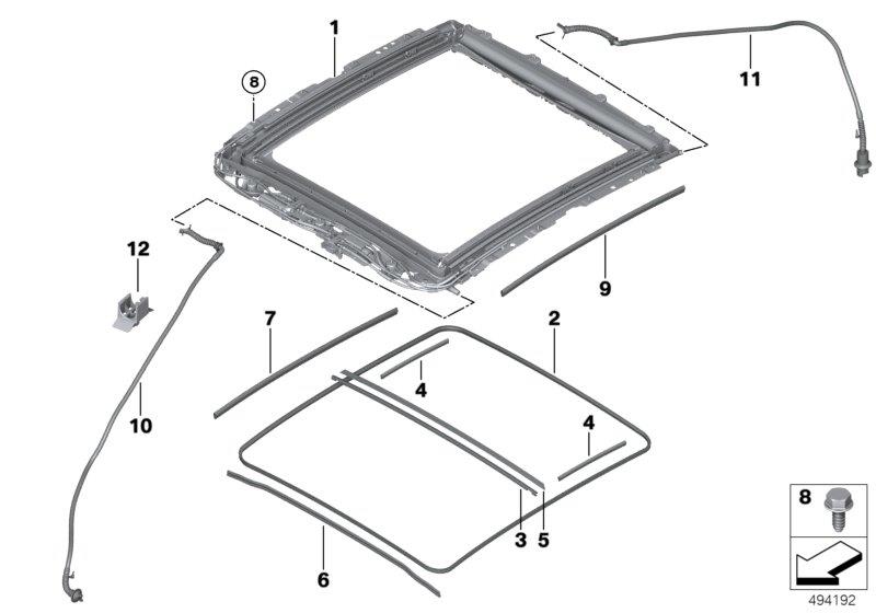 Diagram Electric panoramic roof for your 2018 BMW X2 28i  