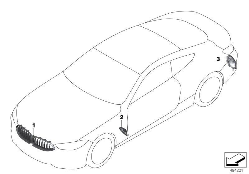 Diagram Retrofit high-gloss Shadow Line for your 2021 BMW i3   