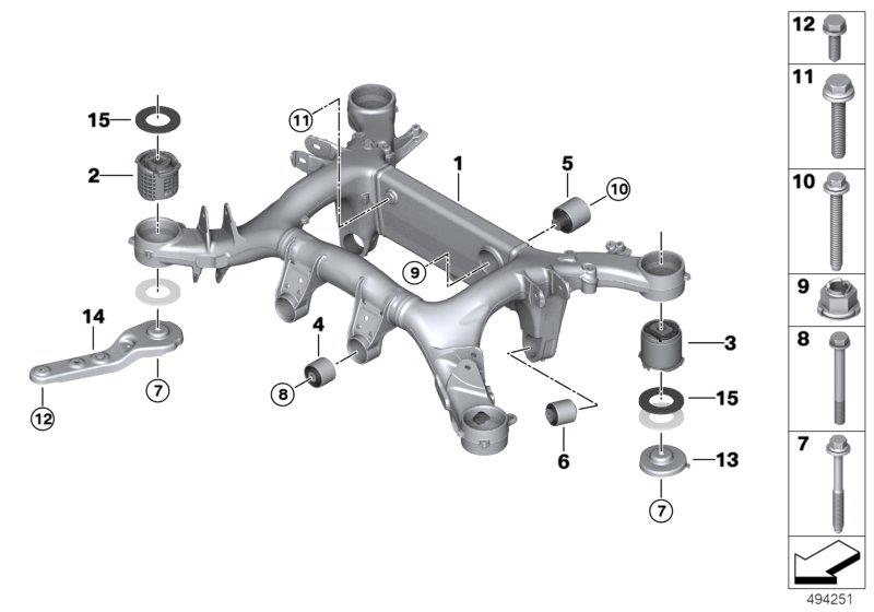 Diagram Rear axle carrier for your BMW X2  