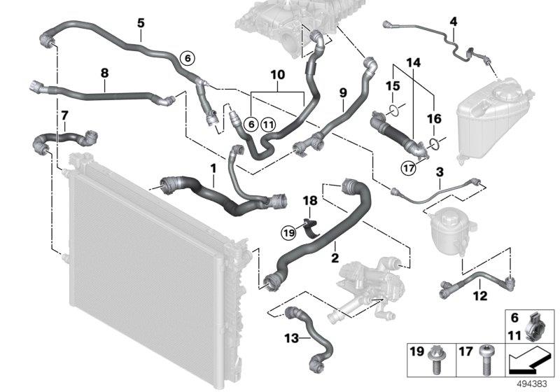 Diagram Cooling system coolant hoses for your 2022 BMW X2   