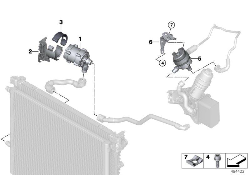 Diagram Electric water pump / mount for your BMW