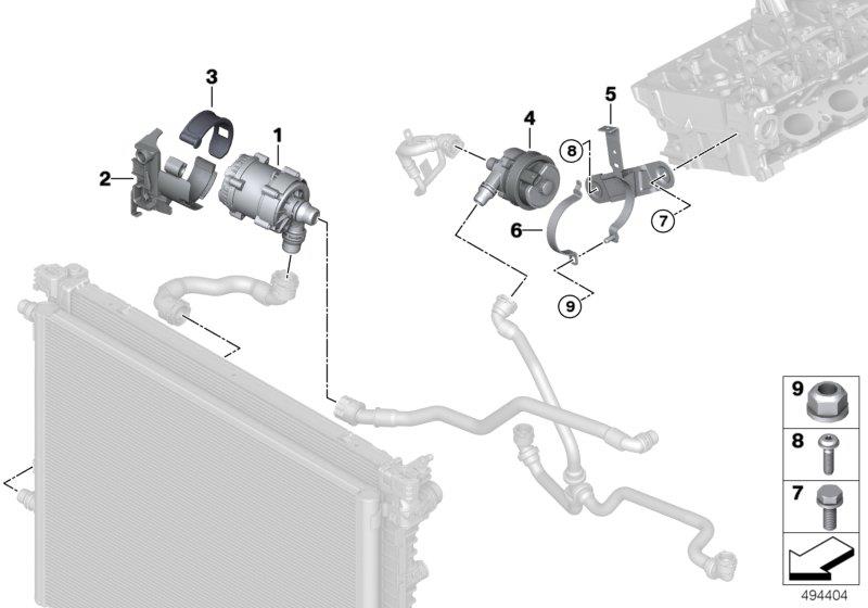 Diagram Electric water pump / mount for your BMW 530i  