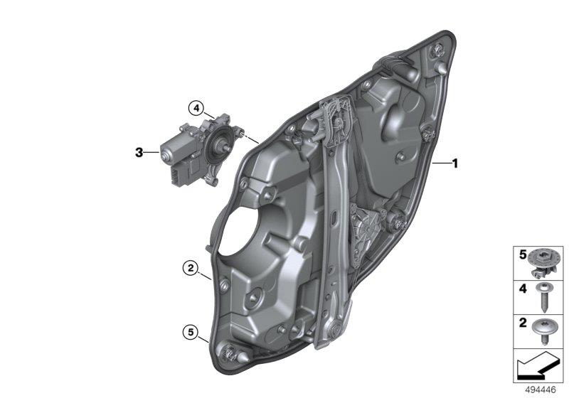 Diagram Door window lifting mechanism rear for your 2016 BMW 640iX   