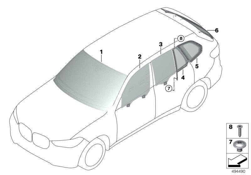 Diagram Glazing for your 2023 BMW M4   