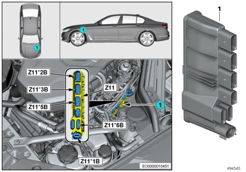 Diagram Integrated supply module Z11 for your BMW M6  