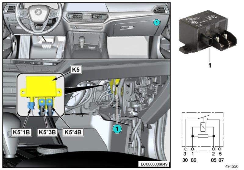 Diagram Relay, electric fan motor 850W K5 for your 2022 BMW 330iX   