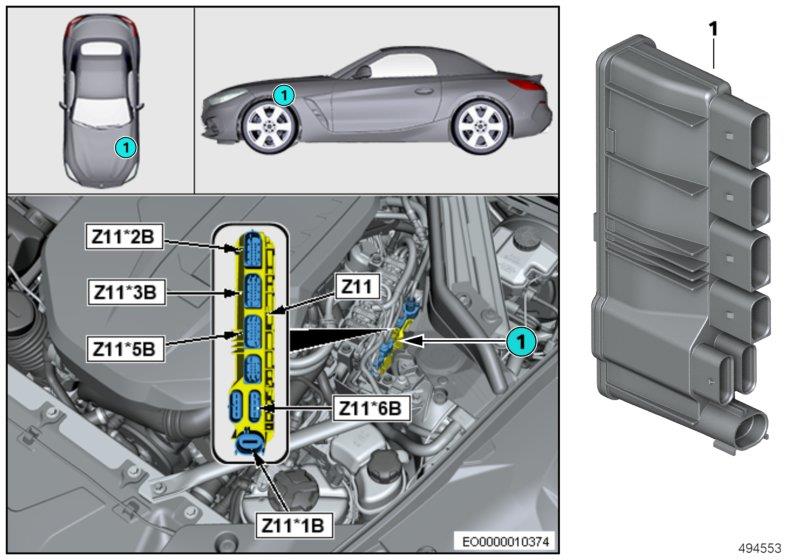 Diagram Integrated supply module Z11 for your BMW M6  