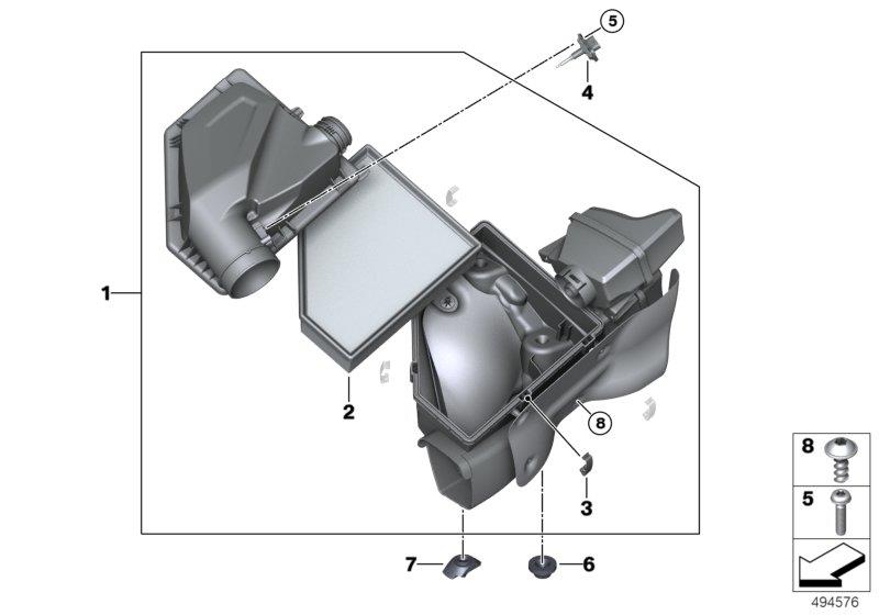 Diagram Intake muffler/Filter cartridge/HFM for your BMW