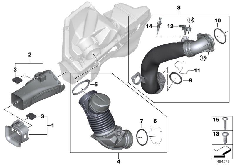 Diagram Air duct for your 2023 BMW 530e Sedan  