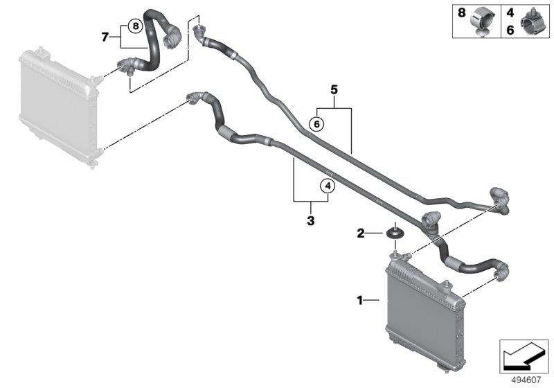 Diagram remote radiator for your 2022 BMW 530iX Sedan  