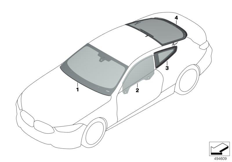 Diagram Glazing for your 1988 BMW M6   