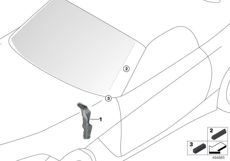 Diagram Window mounting parts for your 2014 BMW M6   