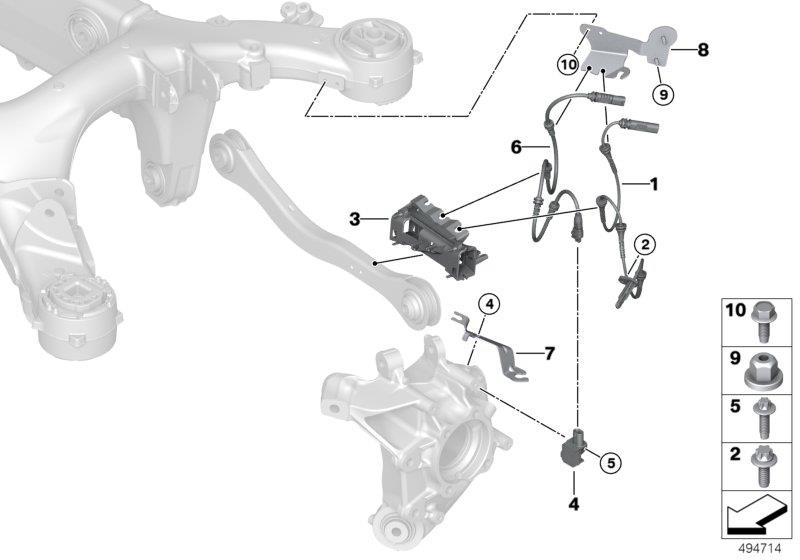 Diagram Wheel speed sensor/acceleration sensor for your 2015 BMW M6   