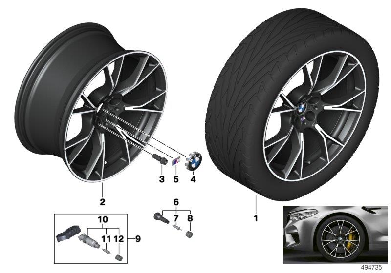 Diagram BMW LA wheel Y-spoke 789M - 20" for your BMW