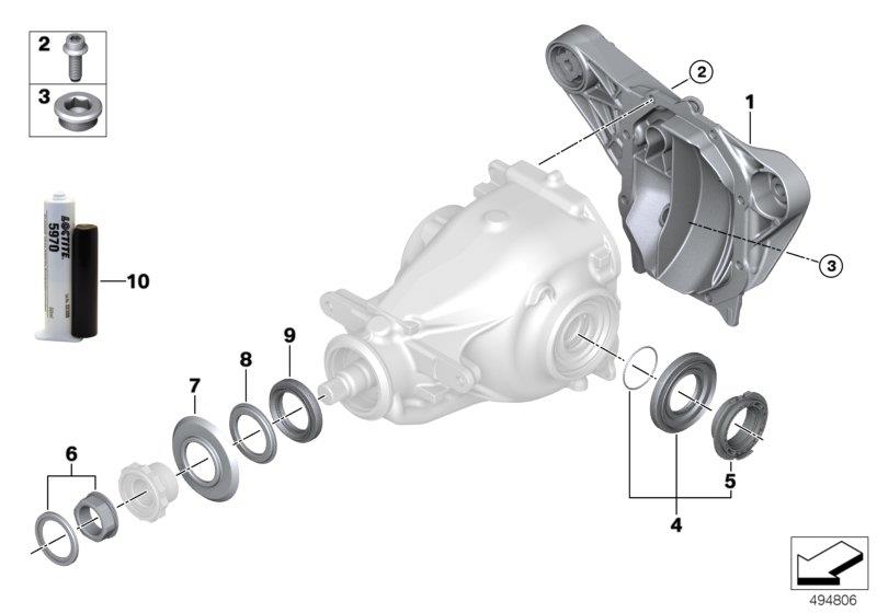 Diagram Rear-axle-drive parts for your BMW 328iX  