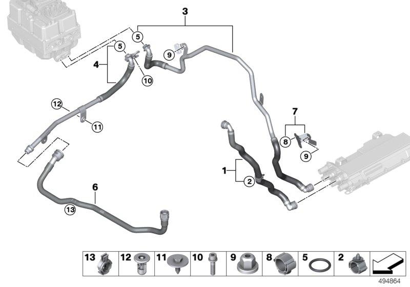 Diagram Cooling circuit, e-motor electronics for your 2010 BMW M6   