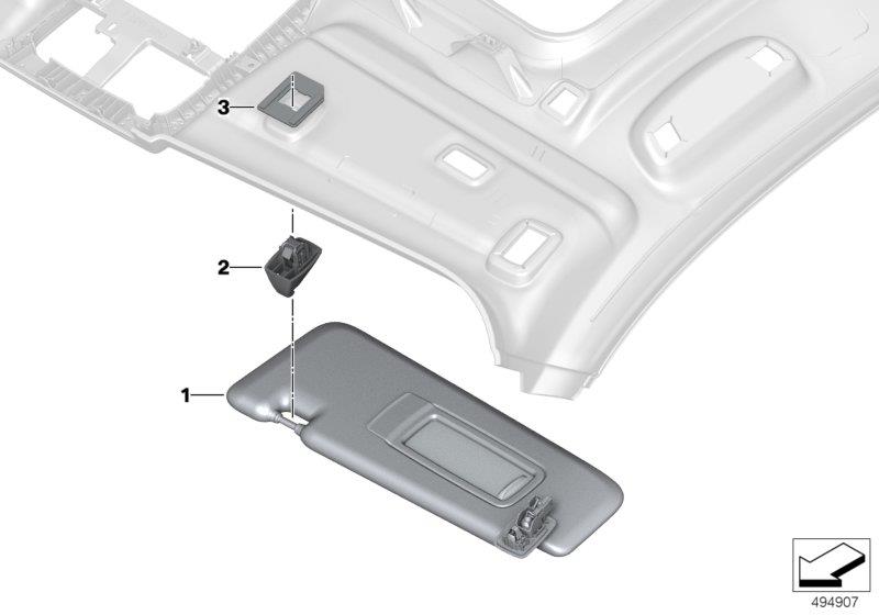 Diagram Sun visors for your 2012 BMW M6   