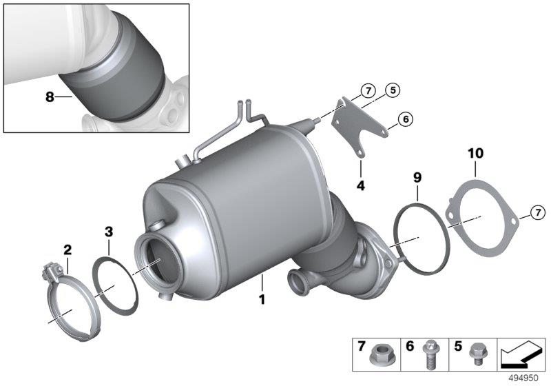 Diagram Catalyser/Diesel particulate filter for your 2016 BMW X1   