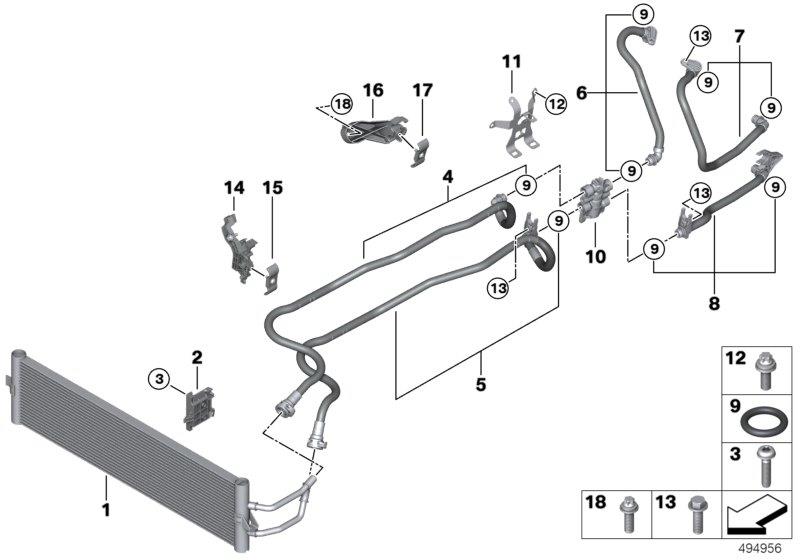 Diagram Transmission oil cooler/oil cooler line for your BMW M6  