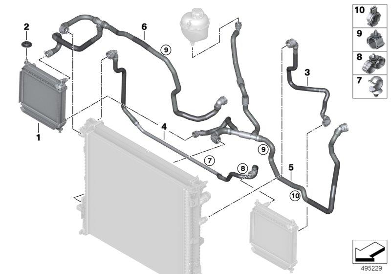 Diagram remote radiator for your 2022 BMW 530i Sedan  