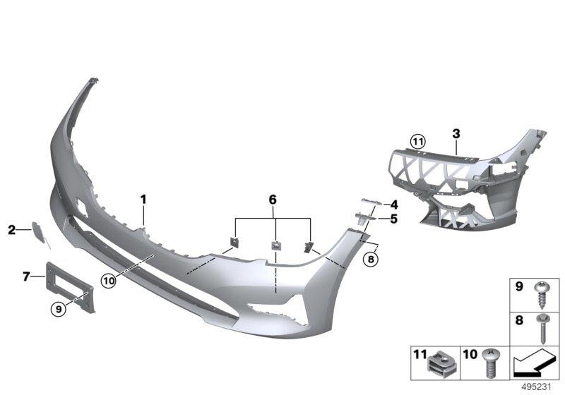 Diagram Trim cover, front for your 2020 BMW Z4 Convertible 30i 