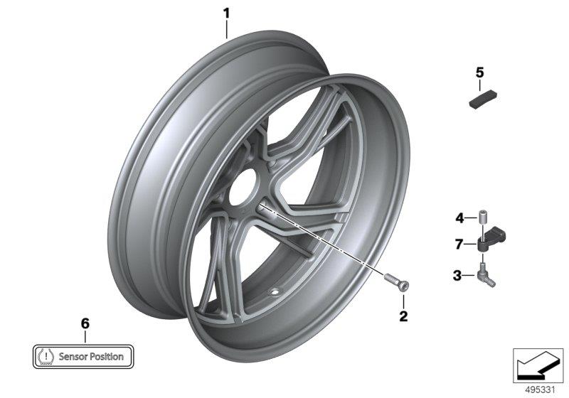 Diagram Cast rim, rear for your BMW