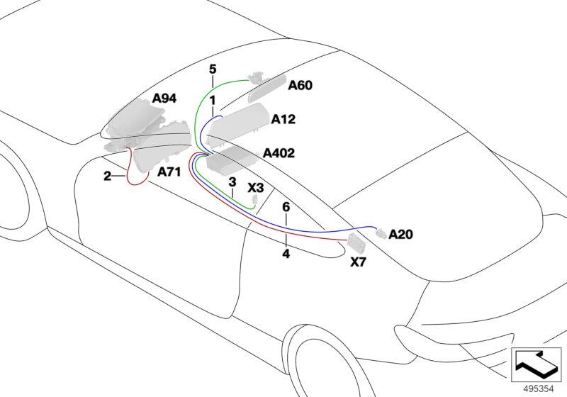 Diagram Rep.cable main wiring harness HSD for your BMW 840iX  