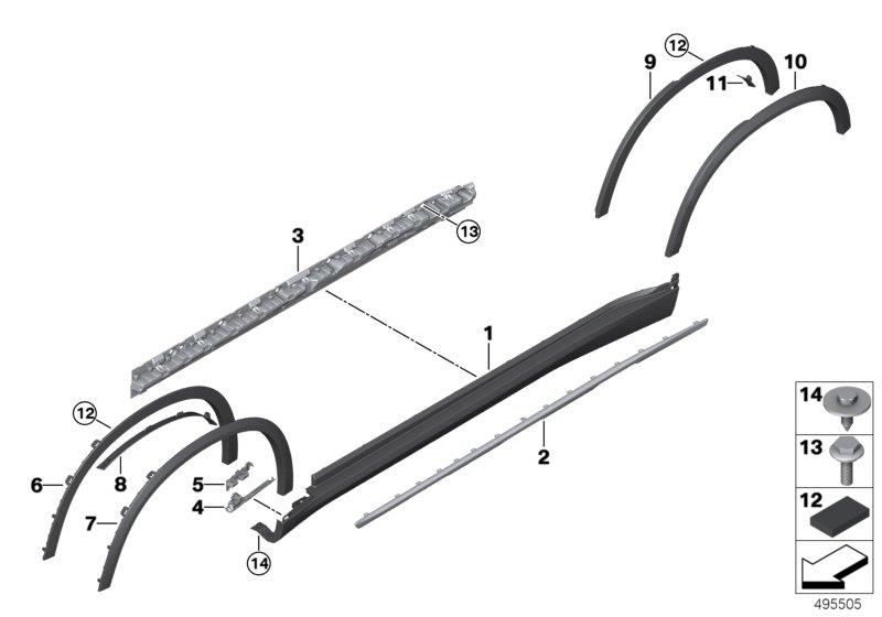 Diagram Cover door sill / wheel arch for your 2021 BMW M240i   