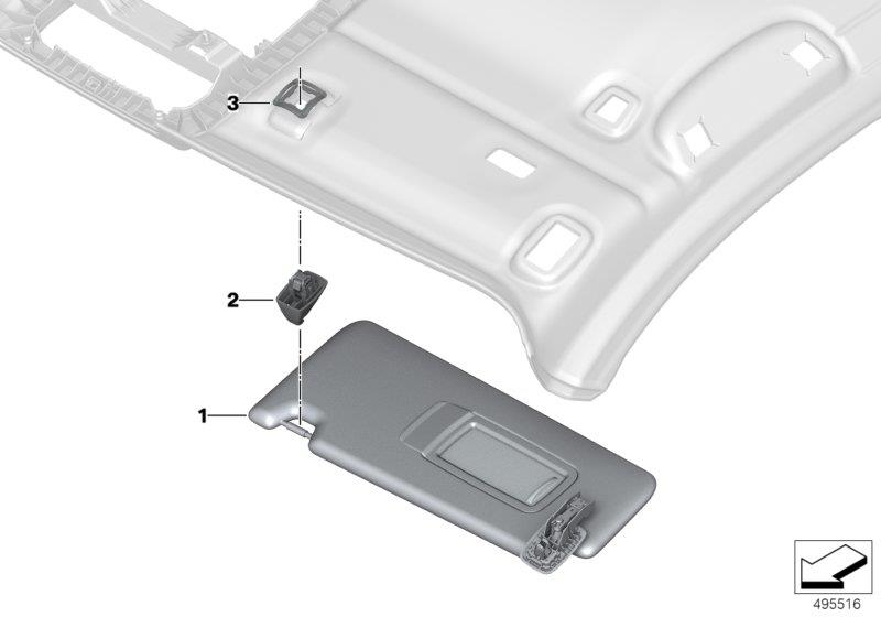 Diagram Sun visor for your BMW