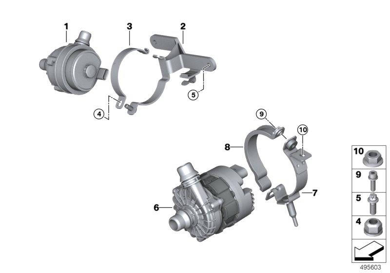 Diagram Electric water pump / mount for your 1988 BMW M6   