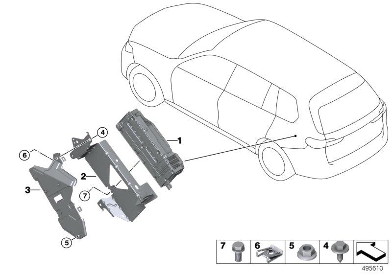 Le diagramme Amplificateur/support pour votre BMW 540iX  